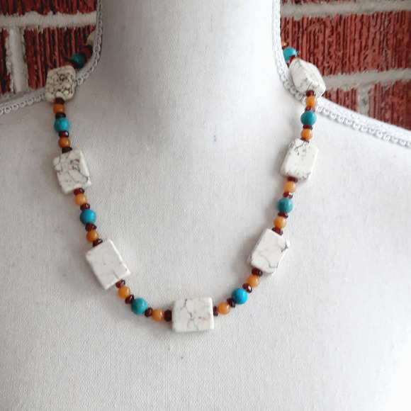 JBB 925 Sterling Silver Toggle Clasp Multi-color Natural Gemstones 20" Necklace - Picture 2 of 7